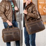 Large Leather Business Briefcase for Men 18" Napa Leather Laptop Case Messenger Bag Fits 17.3" Laptop (Black) - Image 7